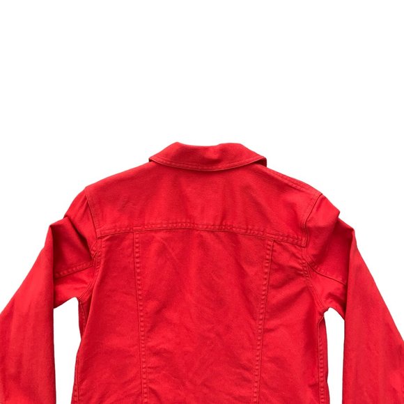 Ralph Lauren Lauren Jeans Co. Red Denim Trucker Jean Jacket Nautical Preppy Sz S - Picture 9 of 11